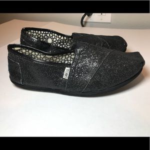 TOMS Black Sparkly Women’s 11 canvas shoes